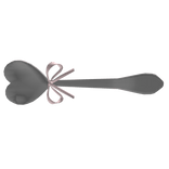 ɞ | cute sideways heart spoon with bow in mouth 