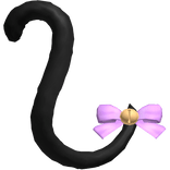 ♡ | halloween kitty cat black purple bow tail