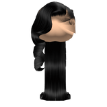 𝒫 | Ponytail with braids and flipped ends (black)