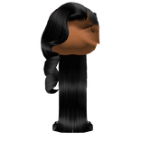 𝒫 | Ponytail with braids and flipped ends (black)