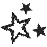 ✙ | scene emo black studded stars hairclip