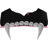 ♡ | vampire fangs halloween black pink top