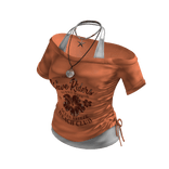 Off Shoulder Graphic Top (Orange)