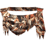 Orange Animal Print Tattered Ratty Neck Scarf