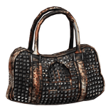 Orange Animal Studded Vintage Duffel Bag