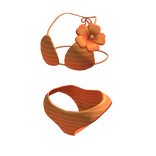 Orange Bikini w/ Hibiscus
