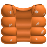 orange christmas puffer vest