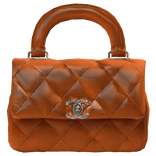 Orange Courtore Quilted Mini Purse