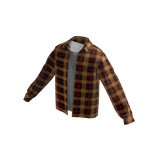 Orange Flannel Shirt w/ Dogtag