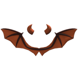 Orange Halloween Vampire Wings + Horns Combo