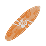 Orange Hibiscus Surfboard - Waist 🌺