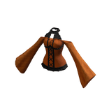 Orange Lace Up Top Goth Long Sleeves Halloween Y2K