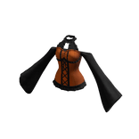 Orange Lace Up Top Goth Long Sleeves Halloween Y2K