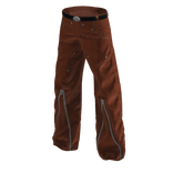 Orange Leather Y2K Biker Pants