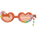 orange preppy summer heart glasses