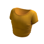 orange tight crop top tee