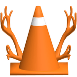 Orange Traffic Cone W/ Antlers