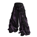 ORNA | Purple Cargo Flare Pants Streetwear Y2K UGC