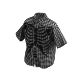 Oversize Plaid Button Up Graphic Shirt