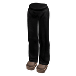 Oversized Black Baggy Sweatpants w/ Platform Shoes