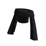 oversized crop top black