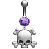 Oversized Emo Skull Purple Belly Ring Piercing 