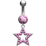 Oversized Scene Star Pink Belly Ring Piercing 