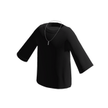 Oversized Shirt with Necklace - Black