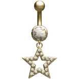Oversized Star Gold Belly Ring Piercing 