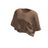 oversized tucked-in coffee brown shirt