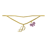 ♡ P initial w bow ( Gold )