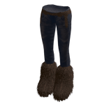 Blue Denim Jeans w/ Y2K Fur Boots & Belt