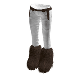 White Denim Jeans w/ Y2K Fur Boots & Belt