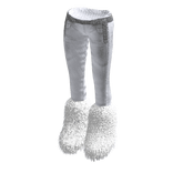 White Denim Jeans w/ Y2K Fur Boots & Belt