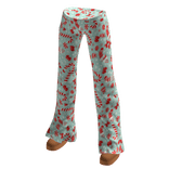 Icy Blue Y2K Peppermint Candy Pajama Flared Pants