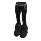 Black Denim Jeans w/ Y2K Fur Boots & Belt