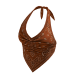 Paisley Halter Top with Pointed Hem (Rust)