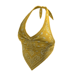 Paisley Halter Top with Pointed Hem (Yellow)