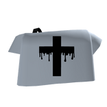 pastel blue off the shoulder gothic cross drip