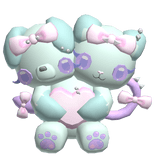 ♡ pastel goth conjoint twin heart animal plushie