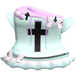 pastel goth cross off shoulder hoodie