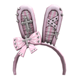 Pastel Goth Pink Bunny Ears Vkei Headband