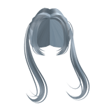 Pastel Light Blue Flowy Anime Girl Pigtails