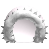 ♱ : pastel pink fuzzy spiked oversized fur hood