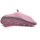 Pastel Pink Spiked Beret 