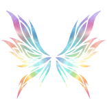 🌈 Pastel Rainbow Watercolor Fairy Wings 🌟