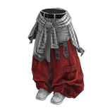Patchwork Grunge Semi-Ripped Denim Tears(WhiteRed)