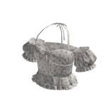 Patterned Ruffle Halter Peplum Top (White)