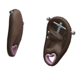 Paw Print Heart Gauged Ears / Set 3