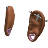 Paw Print Heart Gauged Ears / Set 4